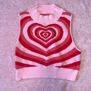 Groovy Pink Knit Sleeveless Crop Top